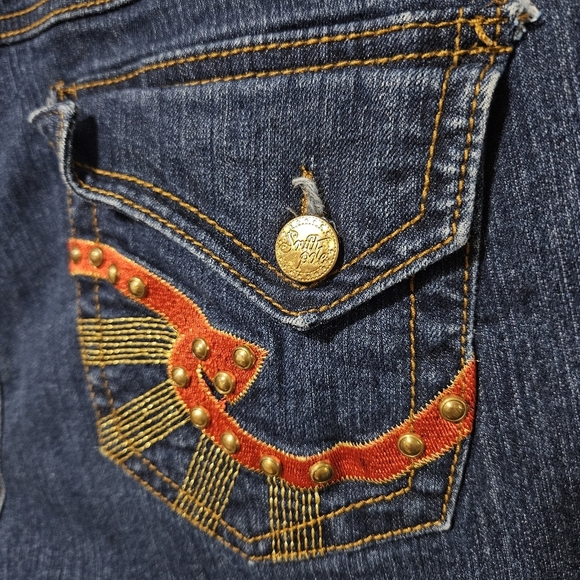 Southpole Sz 20 Vintage Women Blue Denim Embelleshed Boot Cut Jeans Y2K 90s - Picture 3 of 9